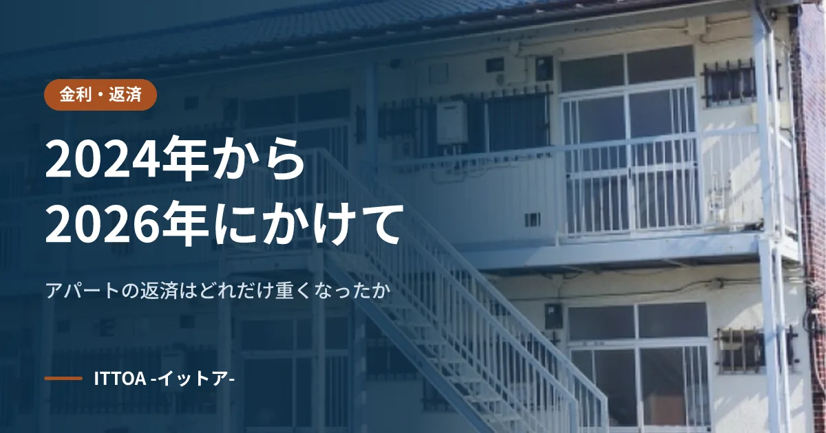 2024年から2026年にかけて、アパートの返済はどれだけ重くなったかのイメージ