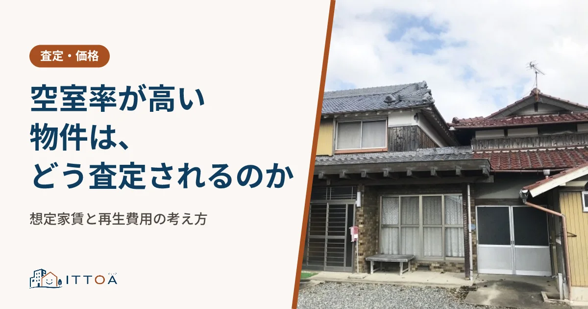 空室率が高い物件は、どう査定されるのか。想定家賃と再生費用の考え方のイメージ
