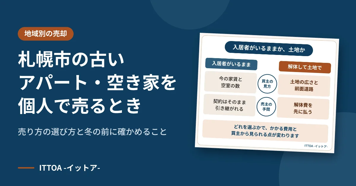 札幌市の古いアパート・空き家を個人で売るとき、売り方の選び方と冬の前に確かめることのイメージ